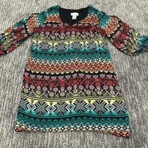 Sweet Storm Patterned tunic-style Dress